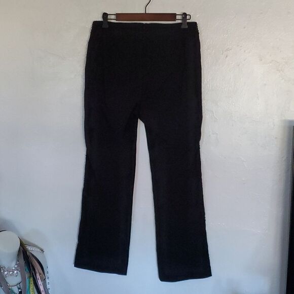 Karen Kane Black Stretchy Kick Flare Pants with Turquoise Studs Size 12 - Picture 5 of 12